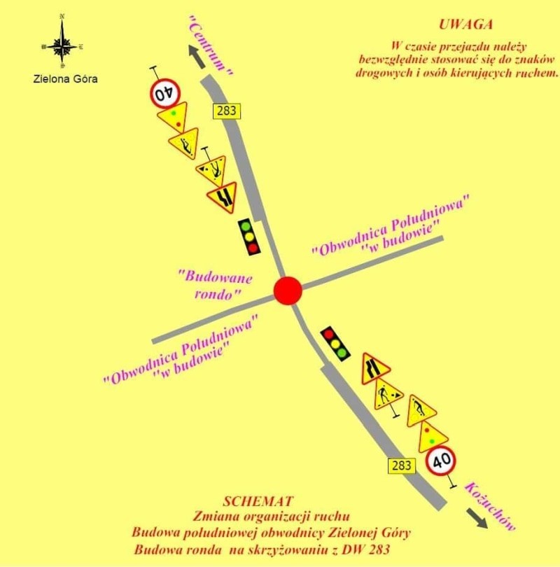 Zielona Góra zmiana organizacji ruchu