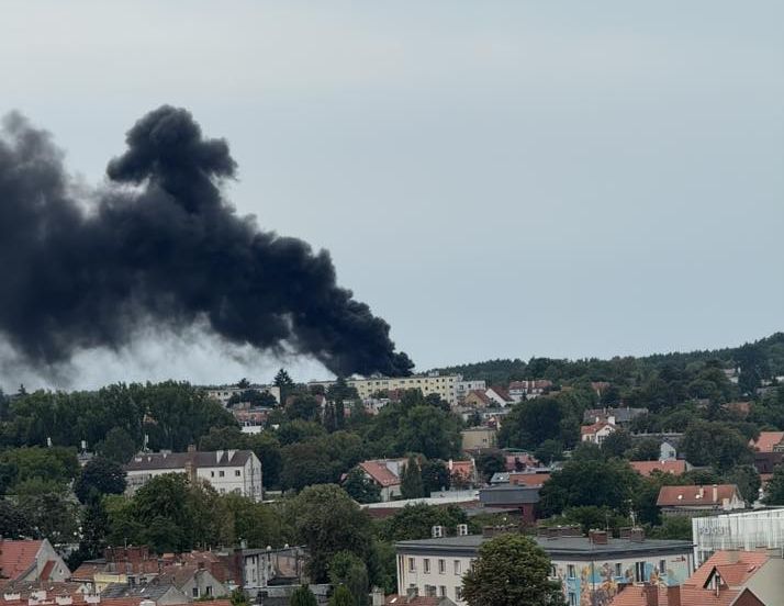 Pożar szkoły Szkoła Podstawowa nr 14 im. Adama Mickiewicza w Zielonej Górze